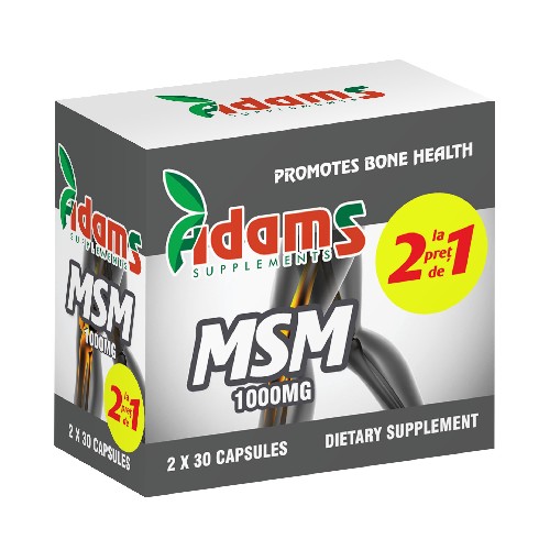 MSM 1000mg Adams Supplements (pachet 1+1 gratis) - 2 x 30 capsule